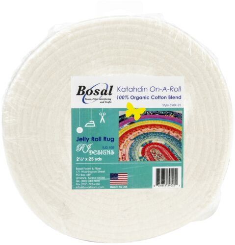 Bosal Katahdin On-a-roll 100% Organic Cotton Batting-white 2.5"x25yd