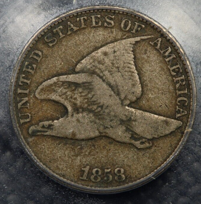 1858 Flying Eagle Cent Large Letters Icg - Vg10