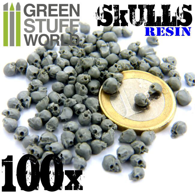 100x Resin Skulls - Sack Of Skulls - Basing Scatter Scenery For Miniature Bases