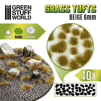 Grass Tufts - 6mm Self-adhesive Beige - Scenery Miniature Basing Warhammer