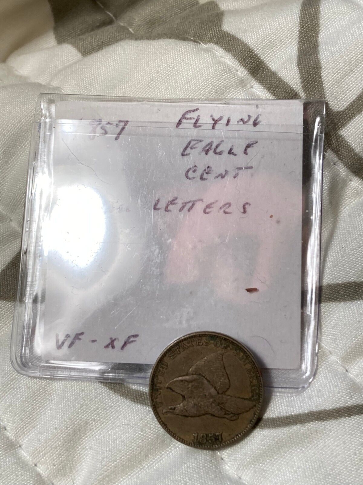 1857 Flying Eagle Penny Cent Us Coin