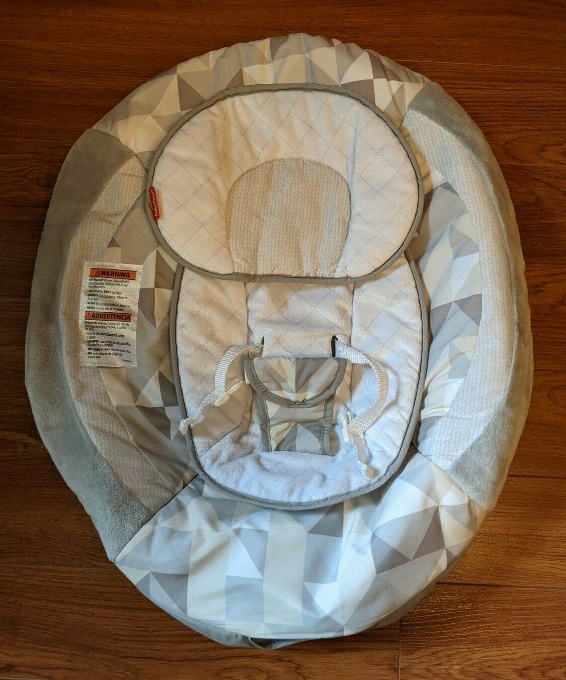 Fisher Price Bouncer Seat Cover Deluxe Twilight Twinkle Gray White 2pc Part Euc